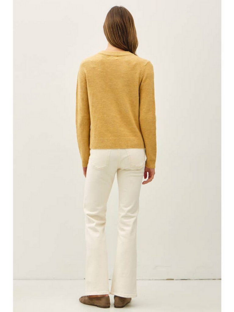 Be Cool Wool Blended Crewneck Sweater in Dijon