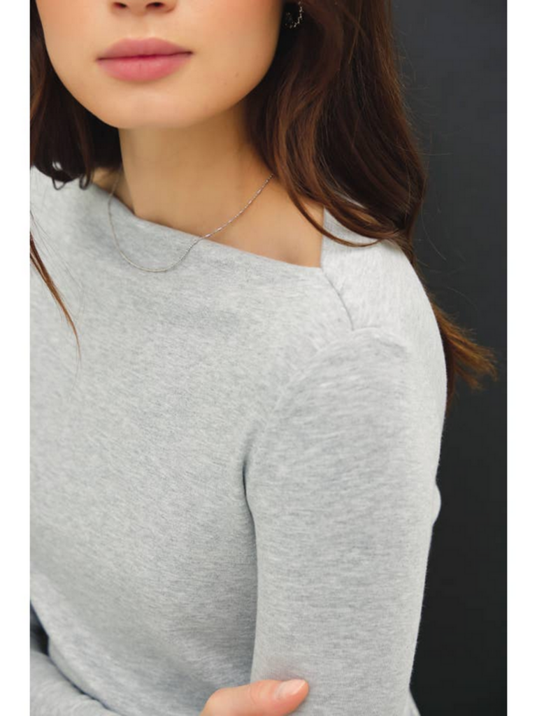 Be Cool Boat Neck Long Sleeve Knit Top