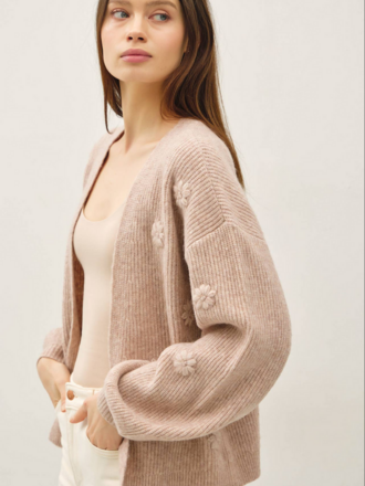 Be Cool Floral Appliques Bloom Cardigan