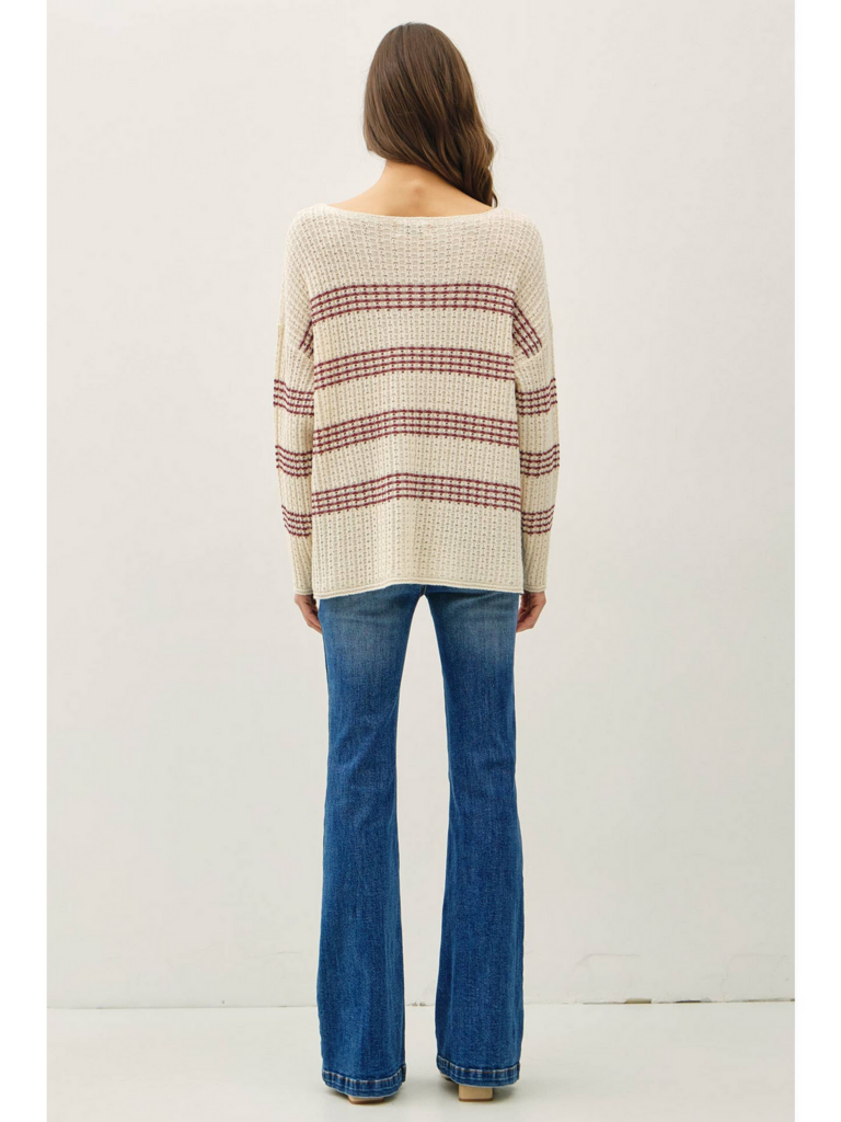 Be Cool Oversized Stripe Long Sleeve Knit Sweater
