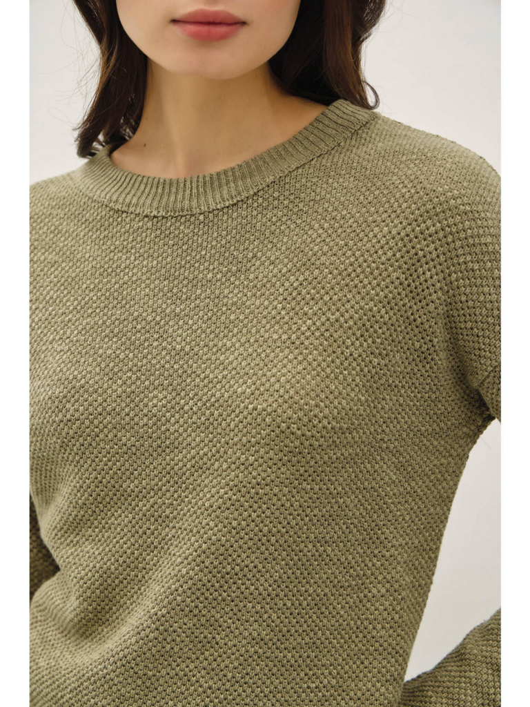 Be Cool Drop Shoulder Waffle Sweater