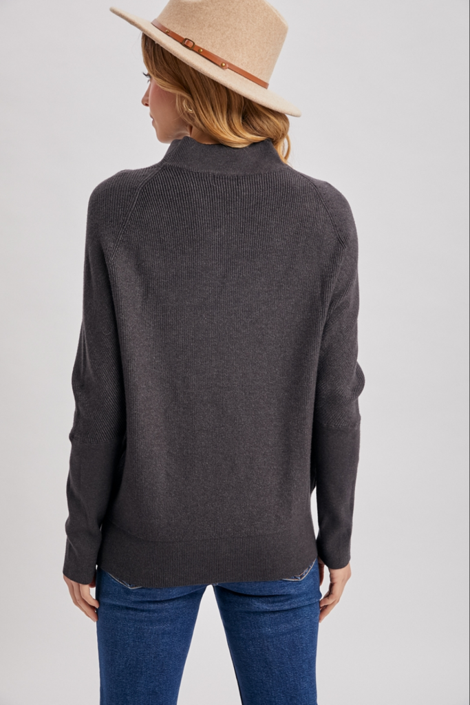 Bluivy Slouch Neck Dolman Sleeved Pullover