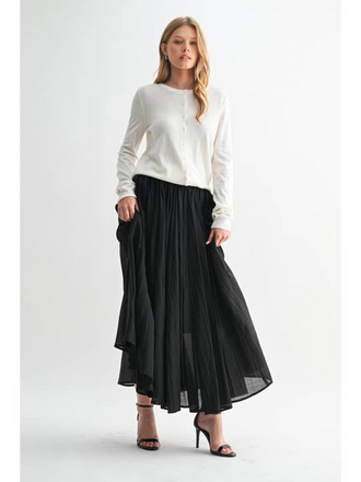 Fun2Fun Crinkle Woven Maxi Skirt