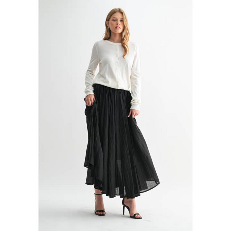 Fun2Fun Crinkle Woven Maxi Skirt