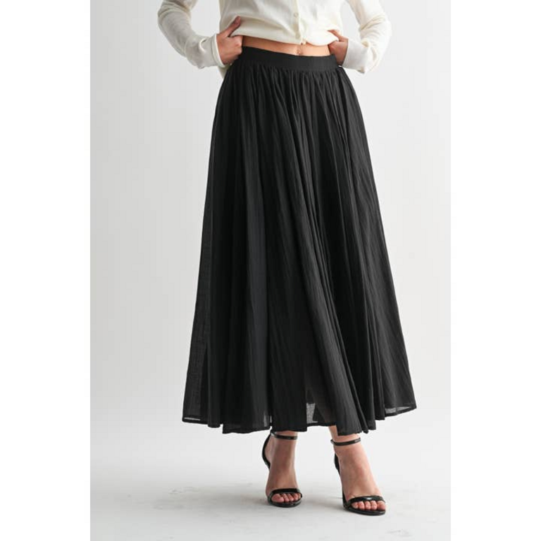 Fun2Fun Crinkle Woven Maxi Skirt