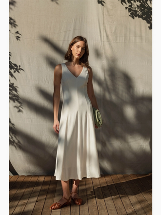 Fun2Fun Textured Knit V Neck Dress