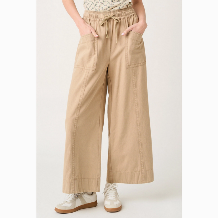 Mittoshop Mineral Wash Wide Leg Twill Pants