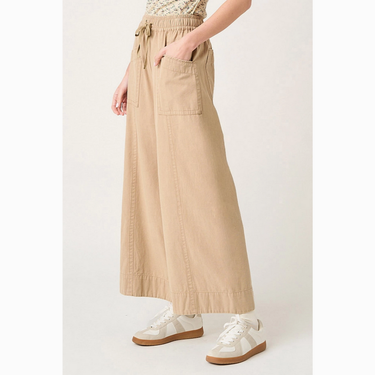 Mittoshop Mineral Wash Wide Leg Twill Pants