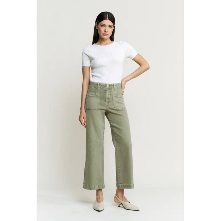 Mica Denim Super High Wide Cropped Utility Pants