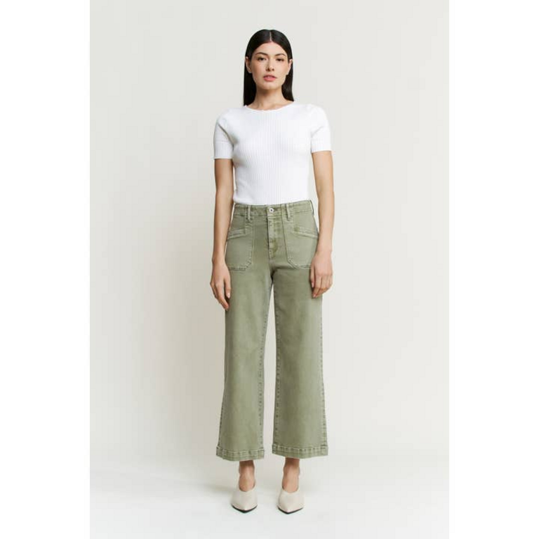 Mica Denim Super High Wide Cropped Utility Pants