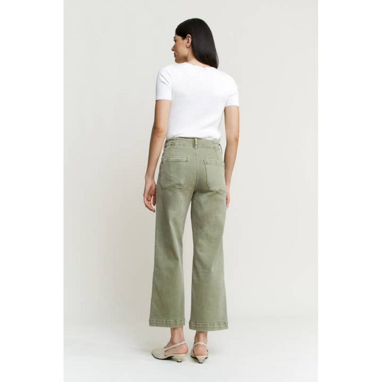 Mica Denim Super High Wide Cropped Utility Pants