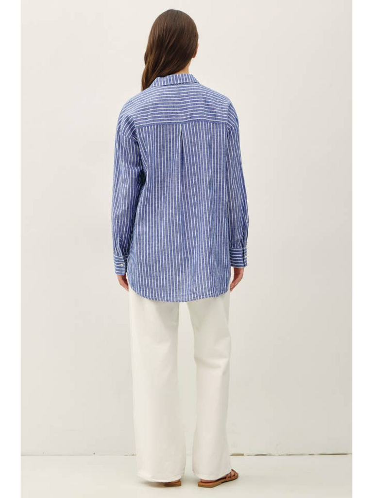 Be Cool Cotton Linen Blend Long Sleeve Shirt