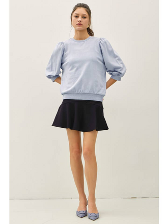 Be Cool Puff Sleeve French Terry Top