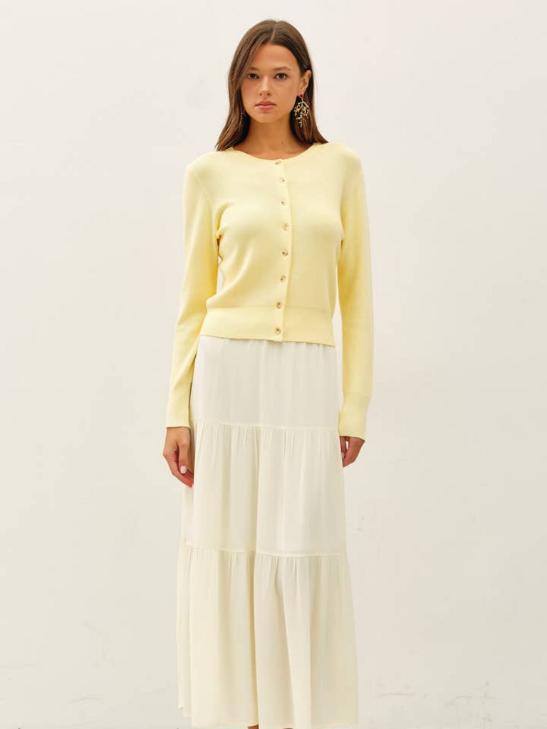 Be Cool Ribbed Crewneck Cardigan