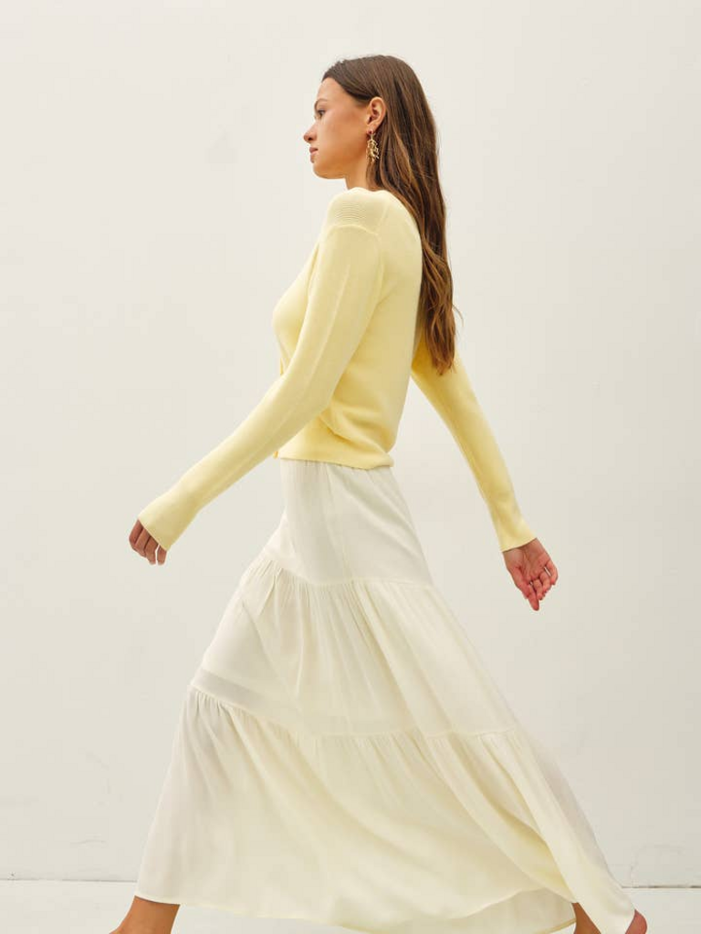 Be Cool Ribbed Crewneck Cardigan