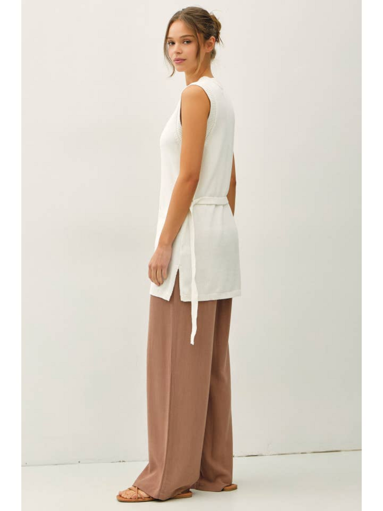 Be Cool Tie Waisted Button Up Long Vest