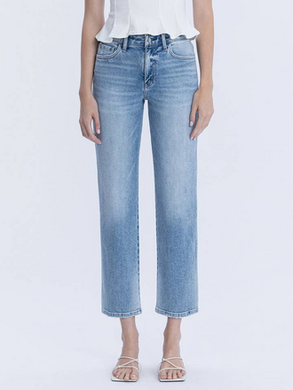 Flying Monkey High Rise Medium Light Wash Ankle Straight Jeans