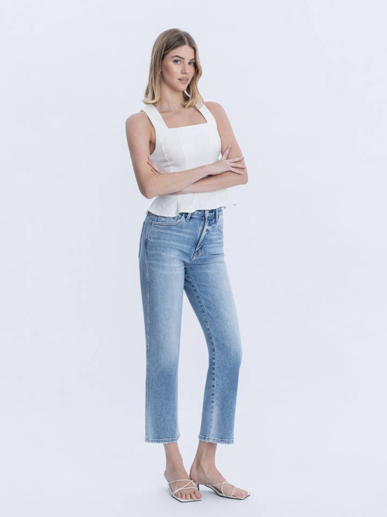 Flying Monkey High Rise Medium Light Wash Ankle Straight Jeans