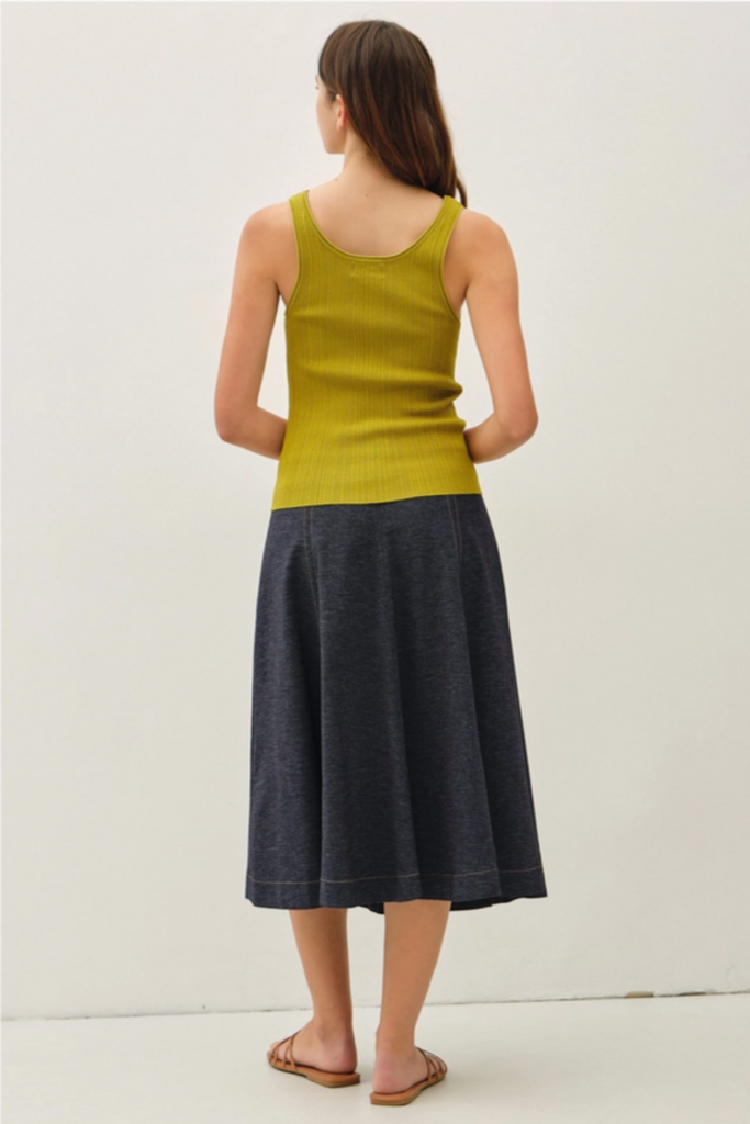 Be Cool Lightweight Henley Neck Ribbed Sweater Tank