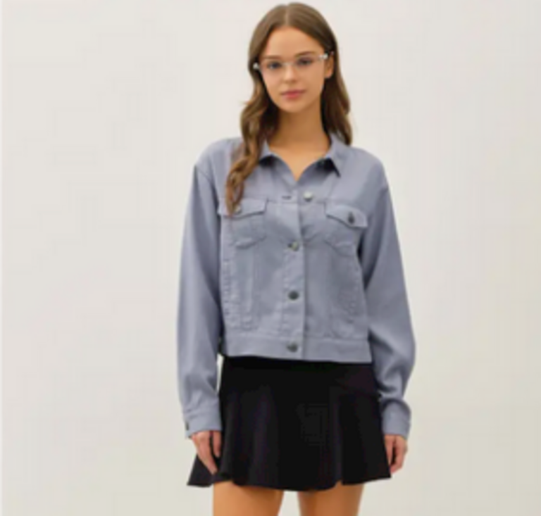 Be Cool Garment Washed Tencel Western Jacket