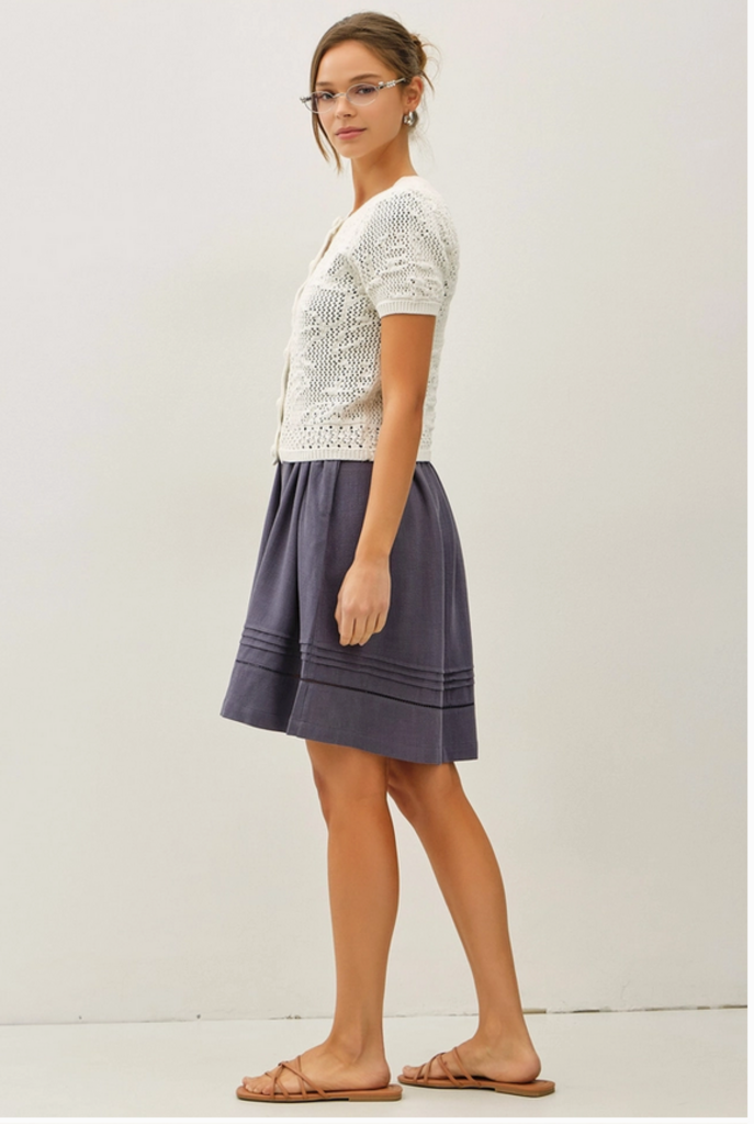 Be Cool Patterned Crochet Short Sleeve Crop Cardigan