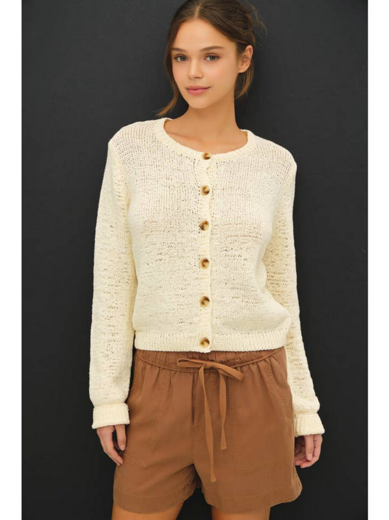 Be Cool Volume Cuff Slubbed Cardigan