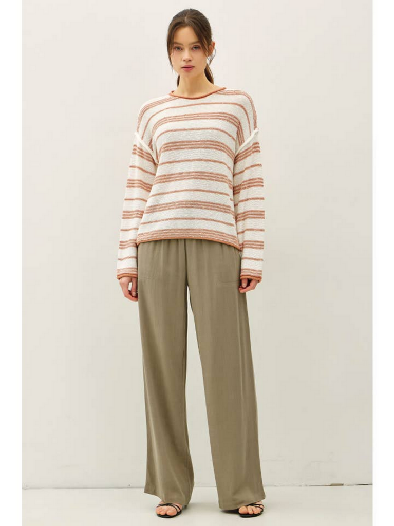 Be Cool Textured Stripe Oversized Sweater