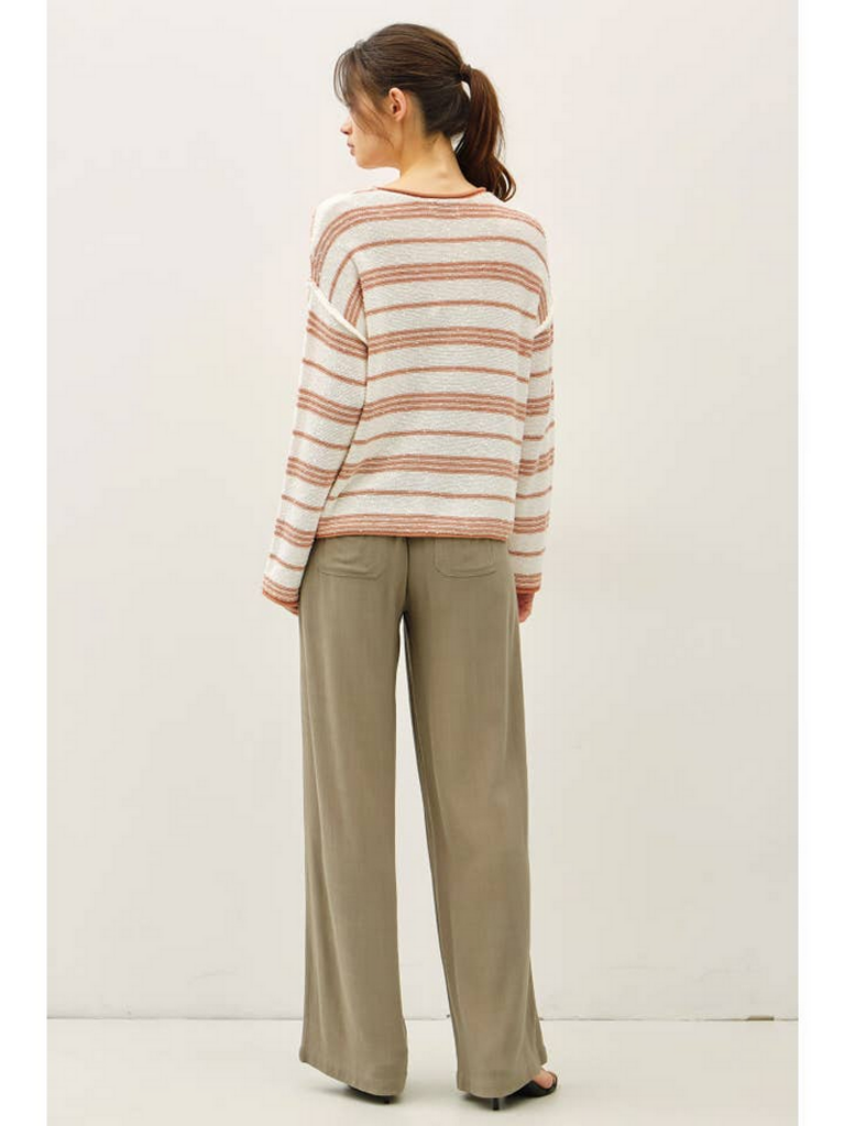 Be Cool Textured Stripe Oversized Sweater