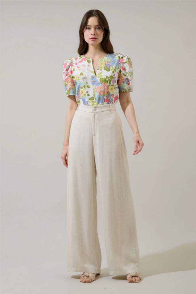 Sugar Lips Esther Floral Kayla Puff Sleeve Top