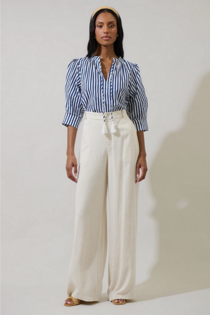 Sugar Lips Striped Puff Sleeve Top