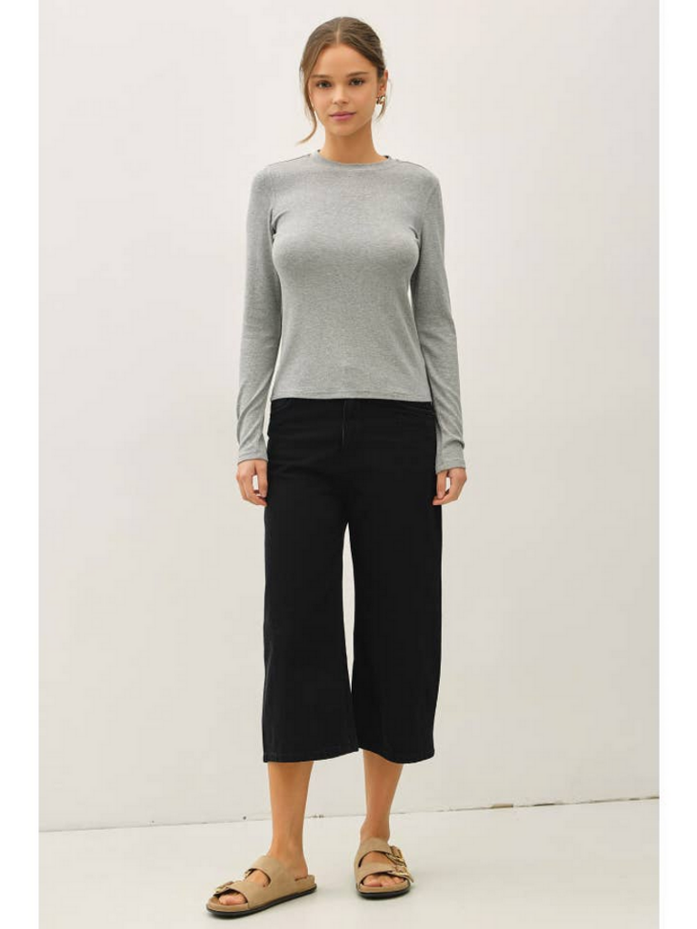 Be Cool Ribbed Crewneck Longsleeve Top