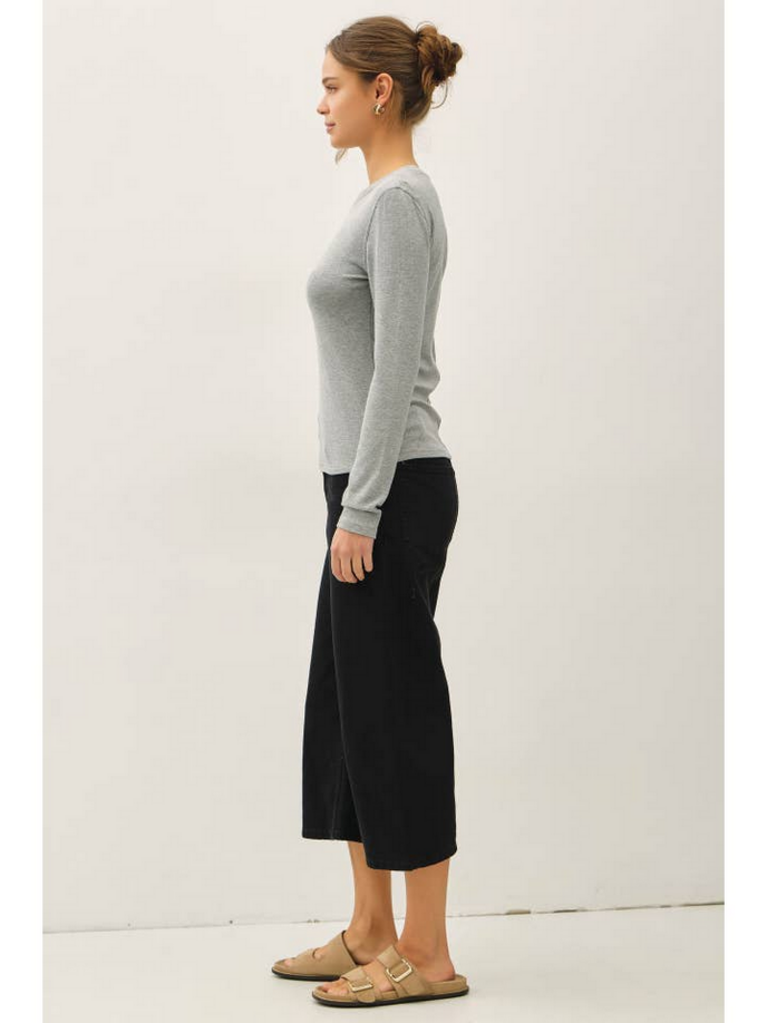 Be Cool Ribbed Crewneck Longsleeve Top