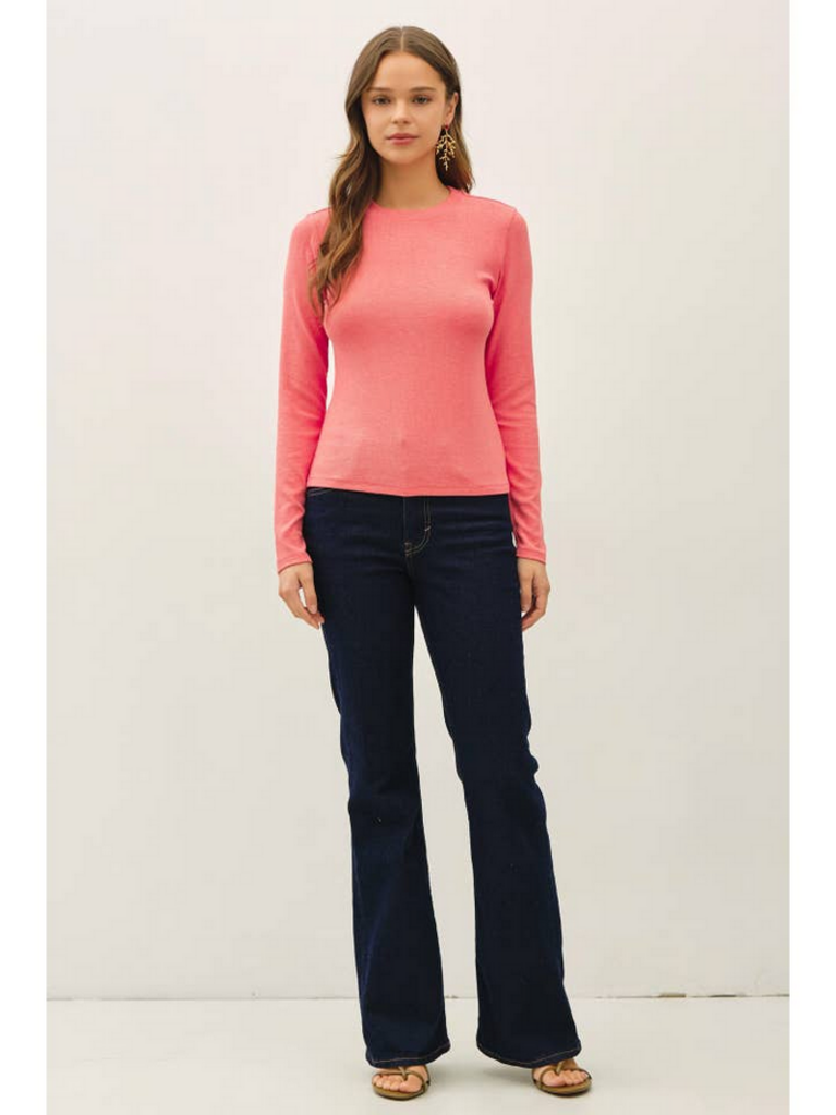 Be Cool Ribbed Crewneck Longsleeve Top