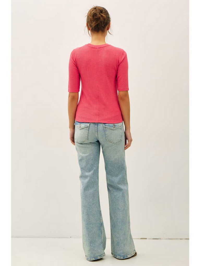 Be Cool Modal  Ribbed  Short Sleeve Top