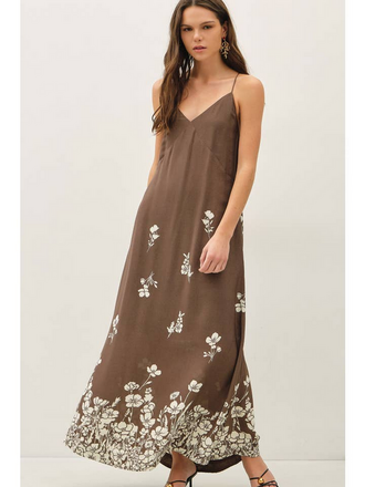 Be Cool Floral Printed Strappy Tie Maxi Dress