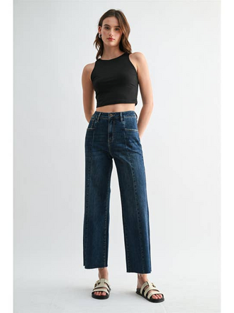 Mica Denim Super High Wide Leg Ankle Jeans
