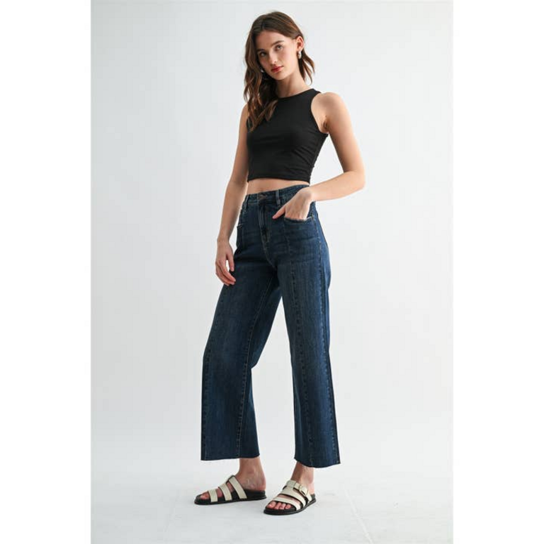 Mica Denim Super High Wide Leg Ankle Jeans