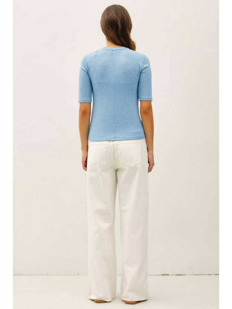 Be Cool Modal  Ribbed  Short Sleeve Top