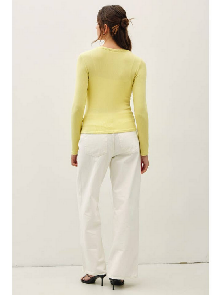 Be Cool Button Up Modal Ribbed Top