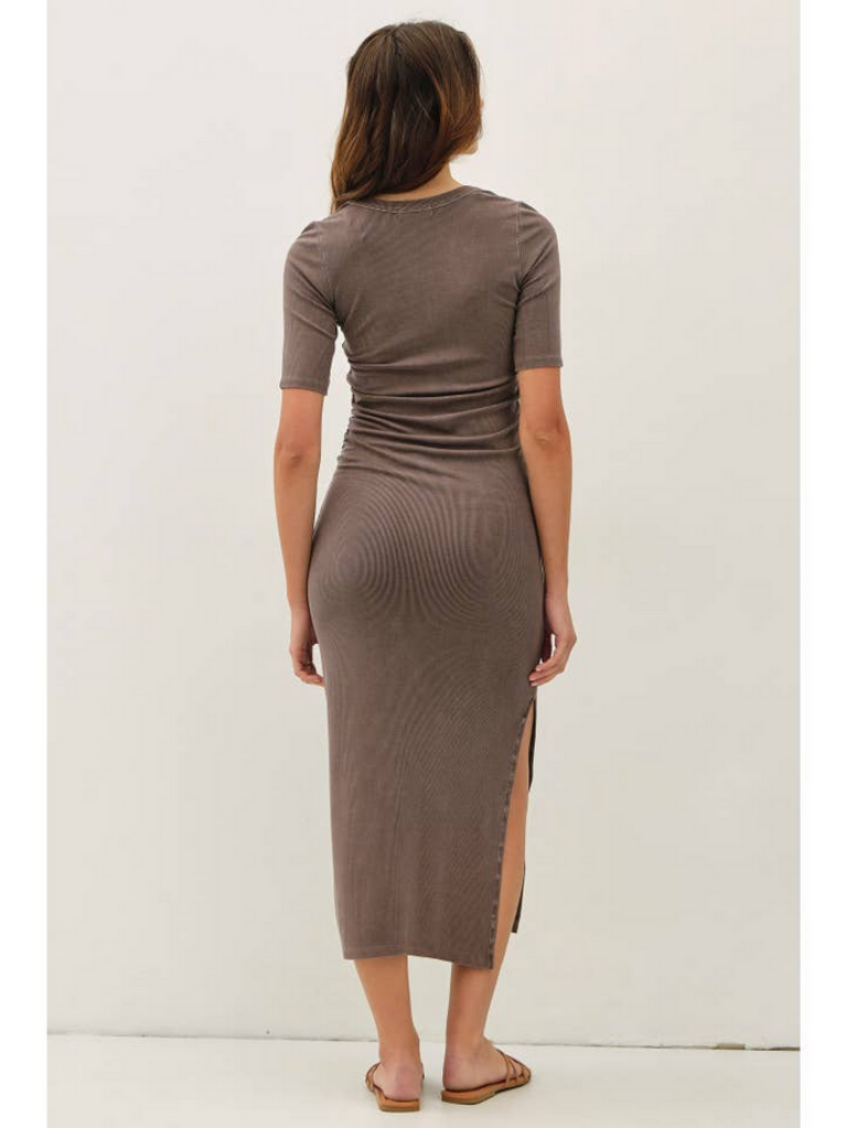 Be Cool Ribbed Midi Dress with Side Slit