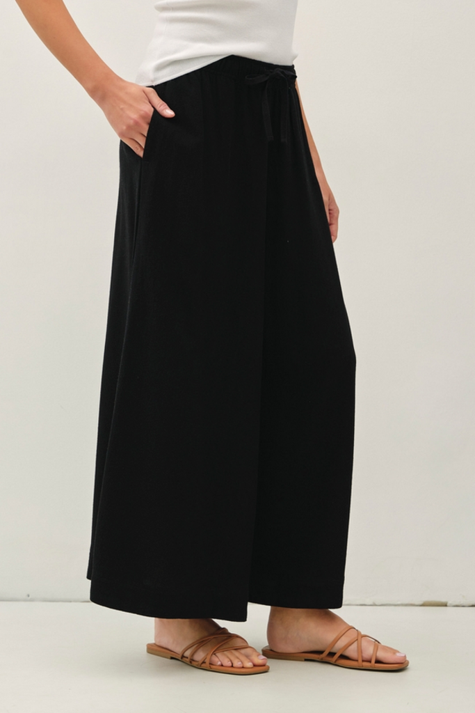 Be Cool Linen Blend Cropped Palazzo Pants