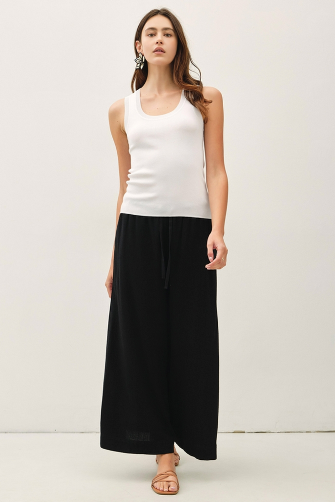Be Cool Linen Blend Cropped Palazzo Pants