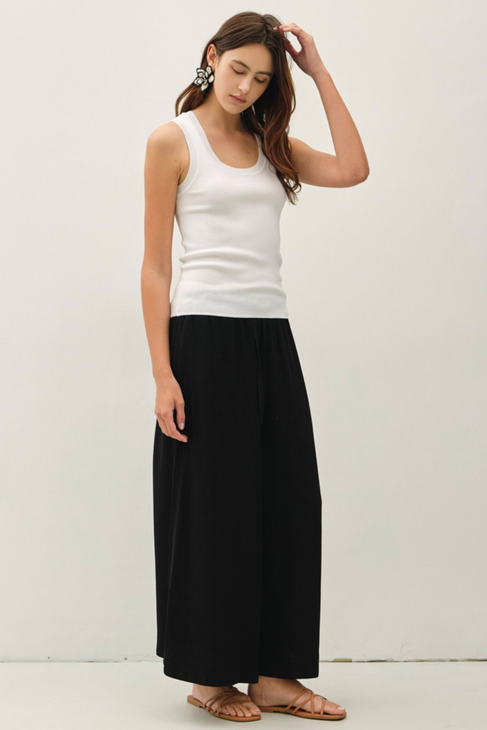 Be Cool Linen Blend Cropped Palazzo Pants
