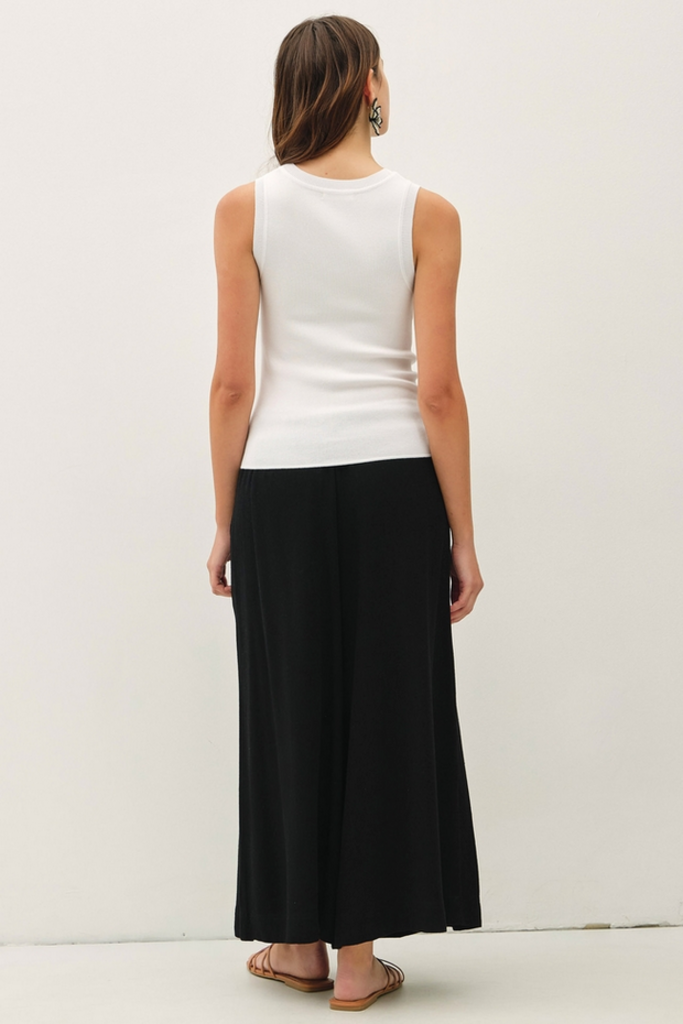 Be Cool Linen Blend Cropped Palazzo Pants