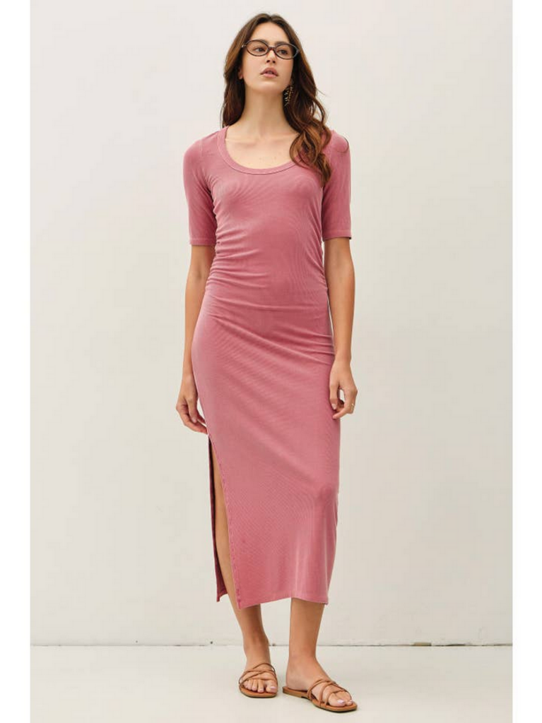 Be Cool Ribbed Midi Dress with Side Slit