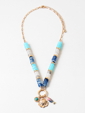 Blue Suede Jewels Blue Sea Life Charm Necklace