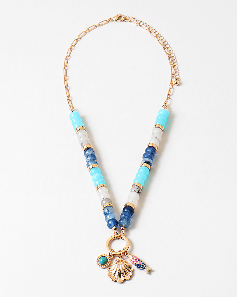Blue Suede Jewels Blue Sea Life Charm Necklace