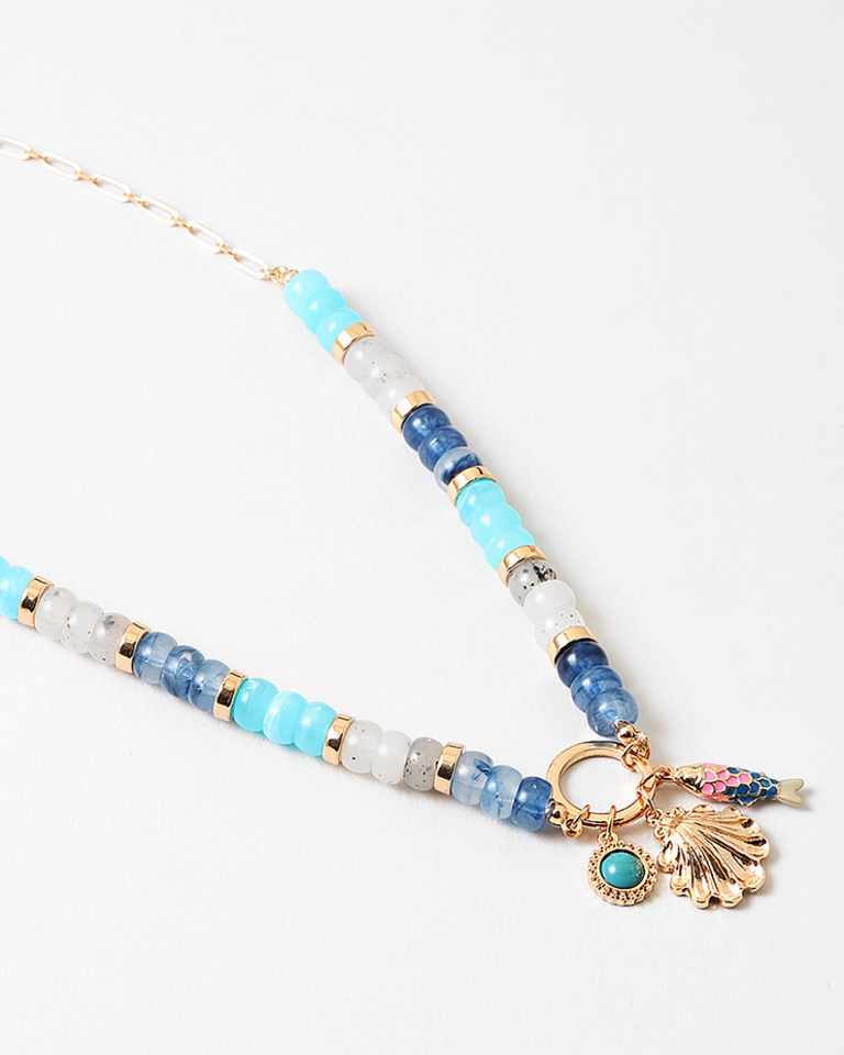 Blue Suede Jewels Blue Sea Life Charm Necklace