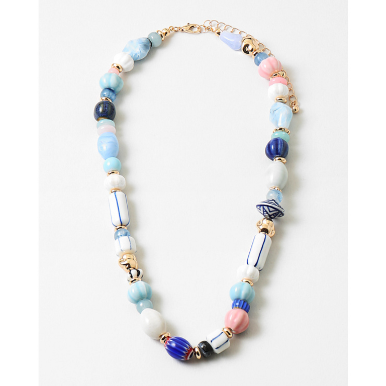 Blue Suede Jewels Blue Beaded Statement Necklace