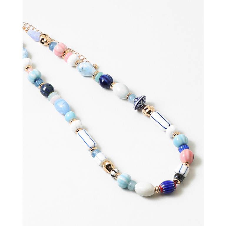 Blue Suede Jewels Blue Beaded Statement Necklace